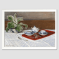 Claude Monets Still Life Tea Service (1872) 8.3X11.7 Inches/ White Framed Poster