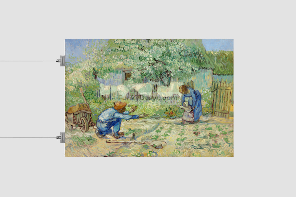 First Steps After Millet (1890) By Vincent Van Gogh. 8.3X11.7 Inches/ Rolled Poster