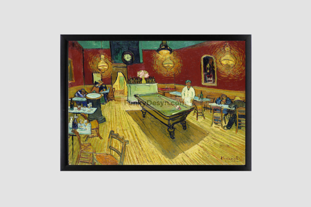 Le Café De Nuit (The Night Café) (1888) By Vincent Van Gogh. 8.3X11.7 Inches/ Black Framed Poster