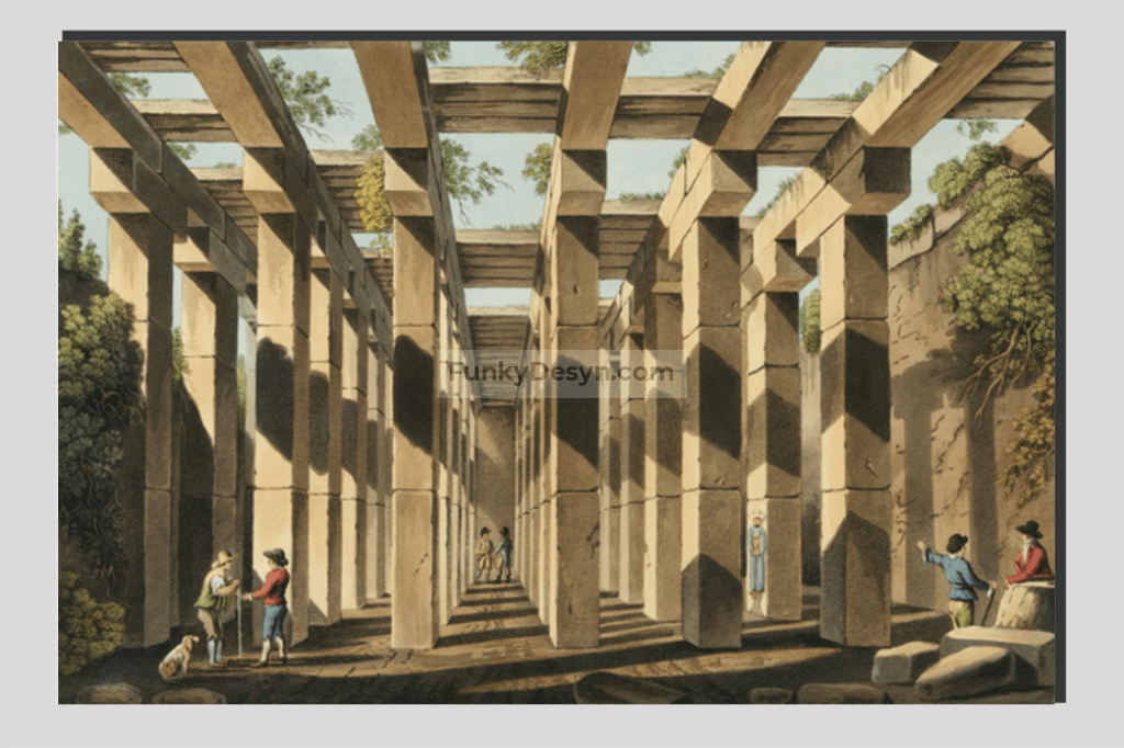 Ancient Cistern in Val di Noto from Views in the Ottoman Dominions, in Europe, in Asia, and some of the Mediterranean islands (1810) illustrated by Luigi Mayer (1755-1803).