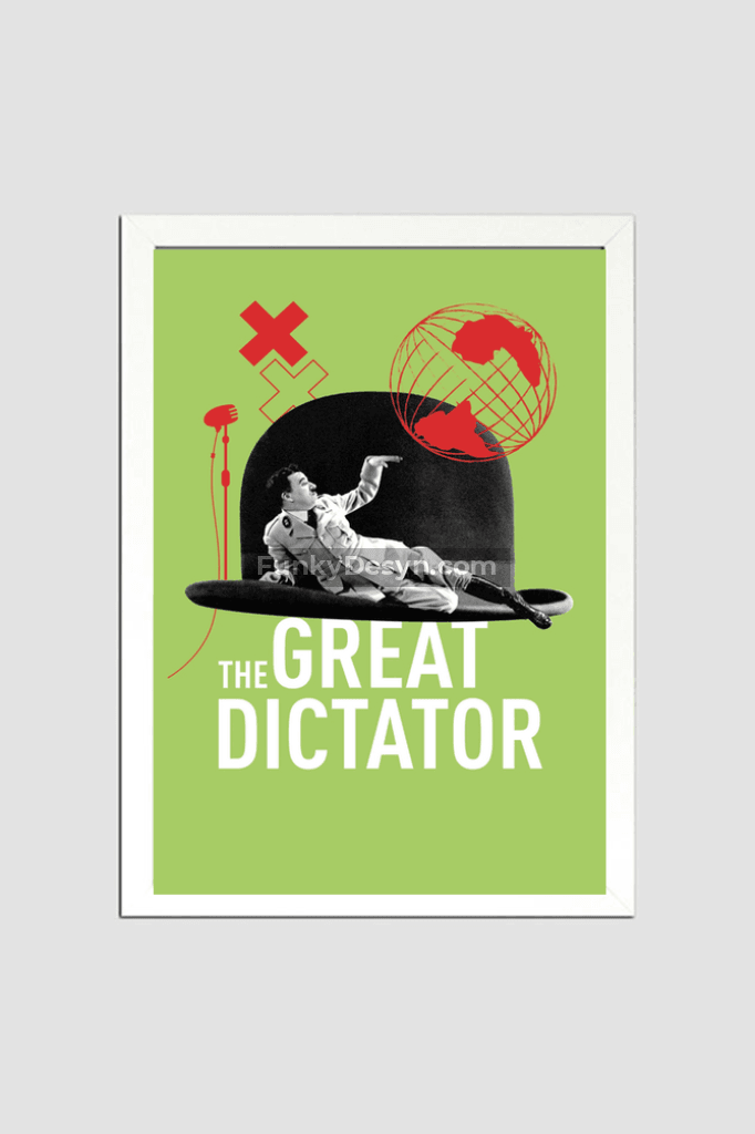 The Great Dictator -1940 8.3X11.7 Inches/ White Framed Poster Decor