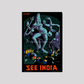 See India Ellora - Vintage Travel Poster 8X12 Inches/ Wrapped Canvas Decor