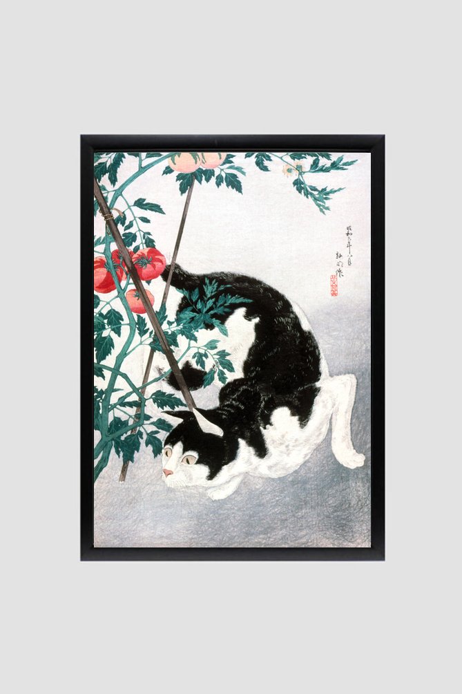 Cat with Tomato Plant (1931) by Hiroaki Takahashi (1871–1945)