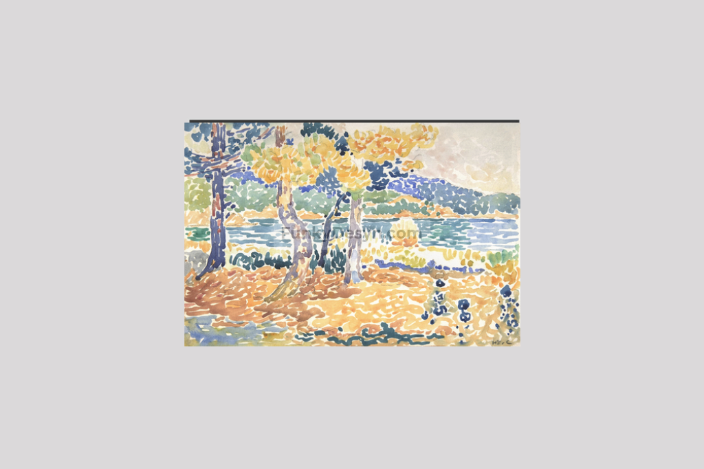 Pines on the Coastline (1856–1910) painting in high resolution by Henri-Edmond Cross.