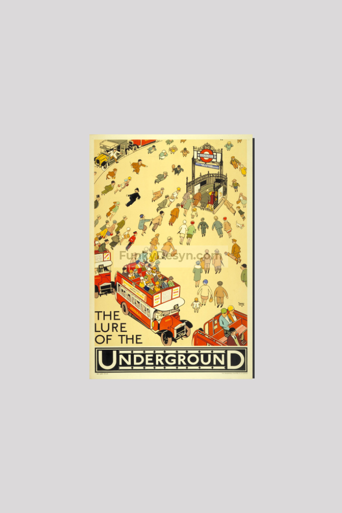 London Vintage Poster 8X12 Inches/ Wrapped Canvas Decor
