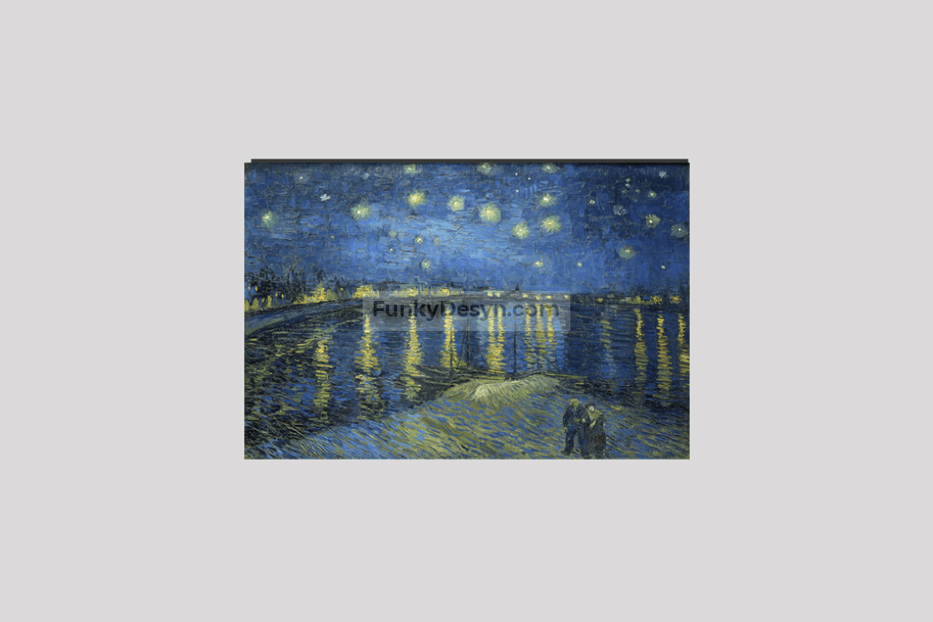 Vincent Van Goghs Starry Night Over The Rhone (1888) Famous Landscape Painting 8X12 Inches/ Wrapped
