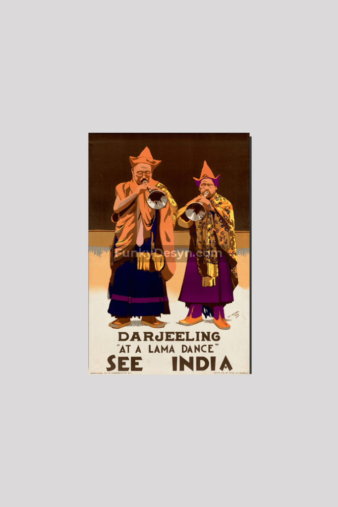 See India Vintage Darjeeling Tourism Poster 8X12 Inches/ Wrapped Canvas Decor