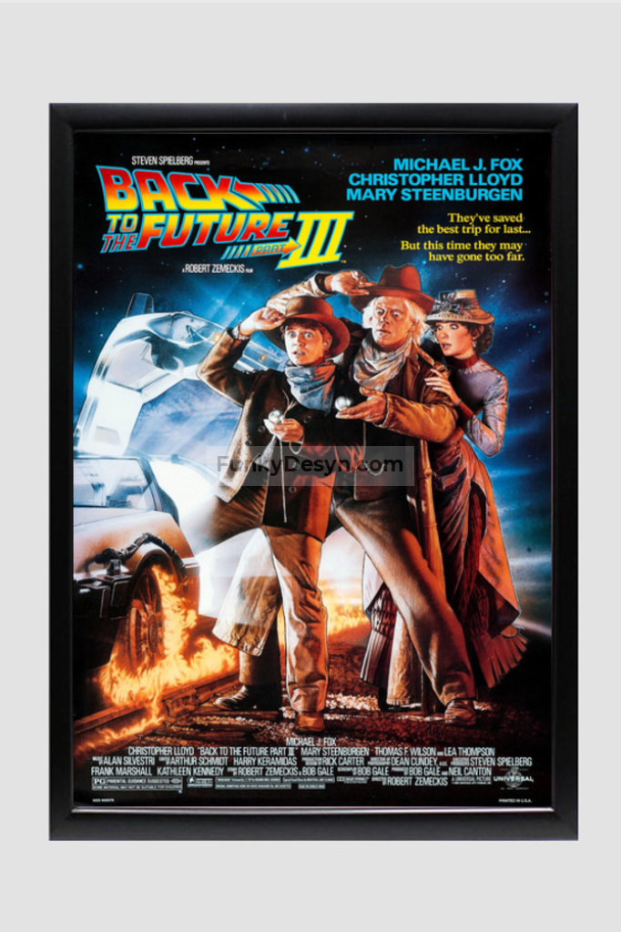 Back To The Future Part 3-1990 11.7X16.54 Inches/ Black Framed Poster Decor