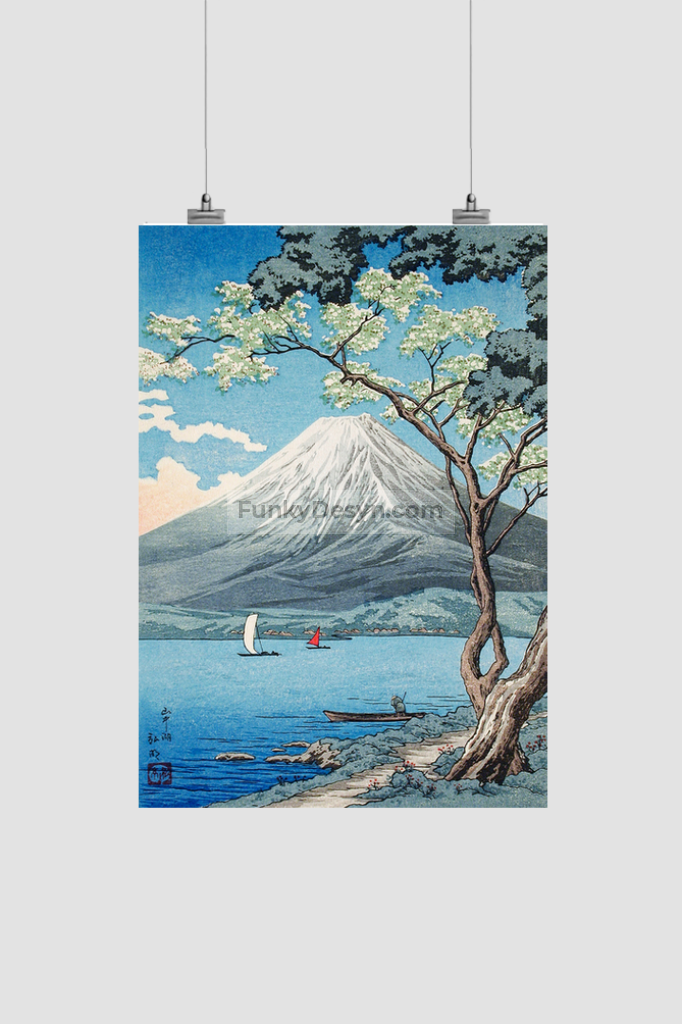 Mount Fuji from Lake Yamanaka print in high resolution by Hiroaki Takahashi (1871–1945)