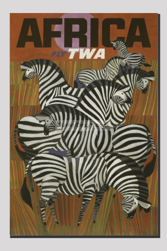 Africa Vintage Travel Poster 20X30 Inches/ Wrapped Canvas Decor