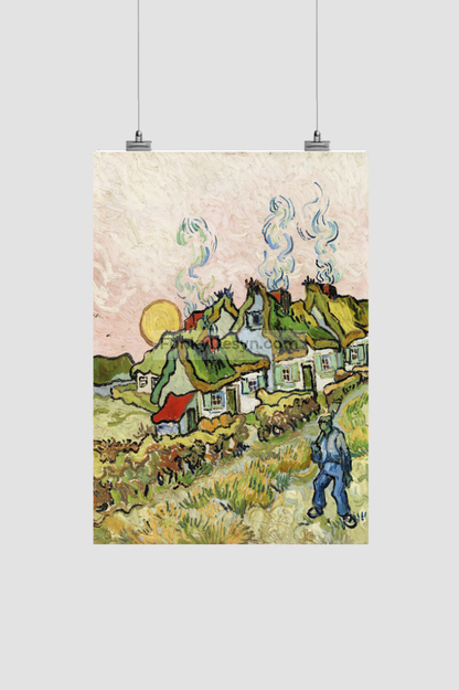 Houses And Figure (1890) By Vincent Van Gogh. 8.3X11.7 Inches/ Rolled Poster