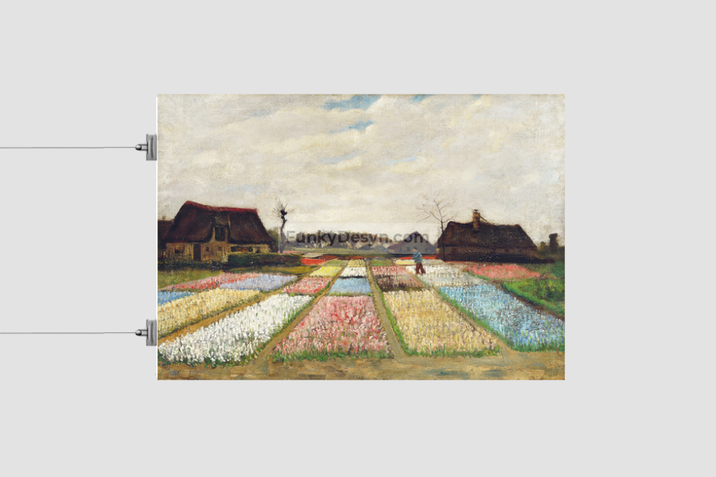 Flower Beds In Holland (1883) By Vincent Van Gogh.