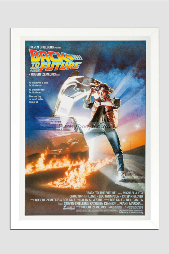 Back To The Future - 1985 11.7X16.54 Inches/ White Framed Poster Decor