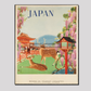 Visit Japan Vintage Travel Poster 16X20 Inches/ Wrapped Canvas Decor