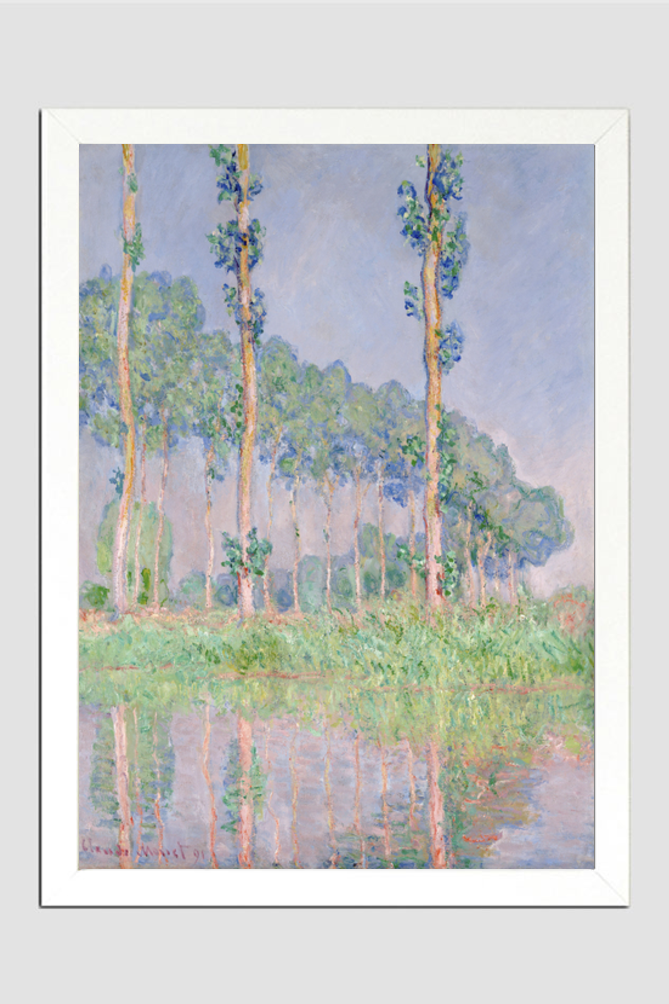 Monet's Poplars, Pink Effect (1891) famous painting