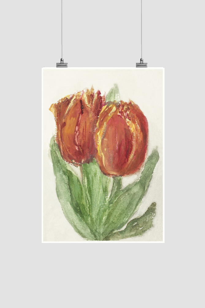 Two Red Tulips by Sientje Mesdag-van Houten (1834–1909).
