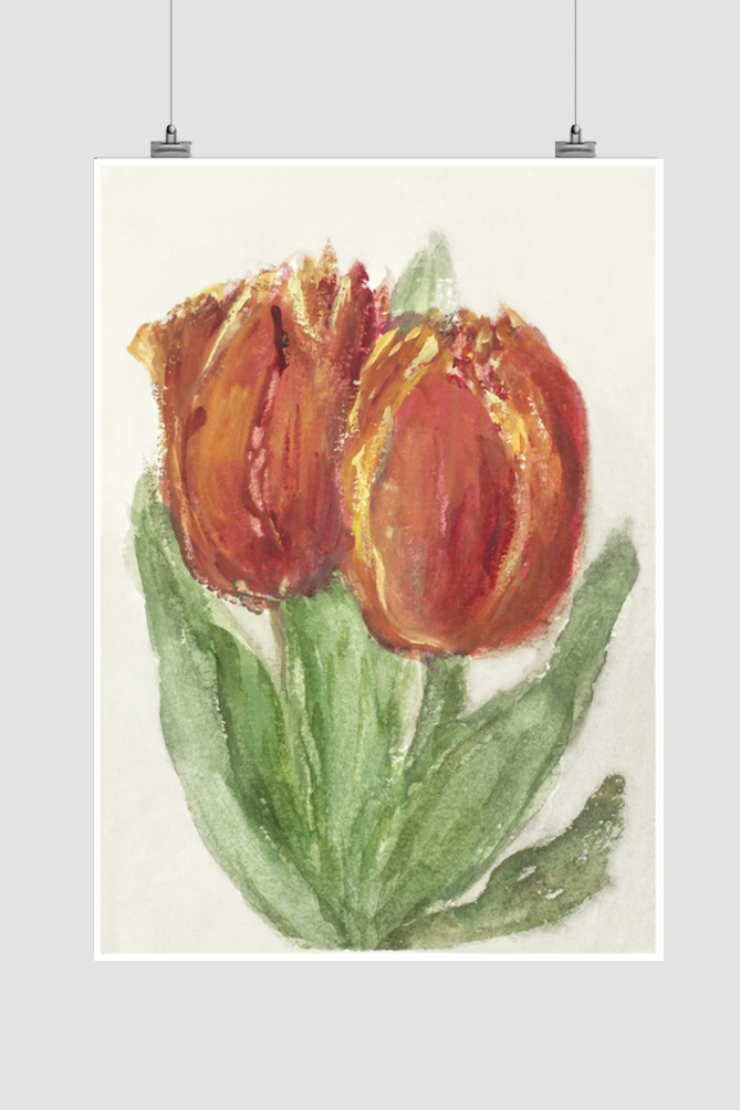 Two Red Tulips by Sientje Mesdag-van Houten (1834–1909).