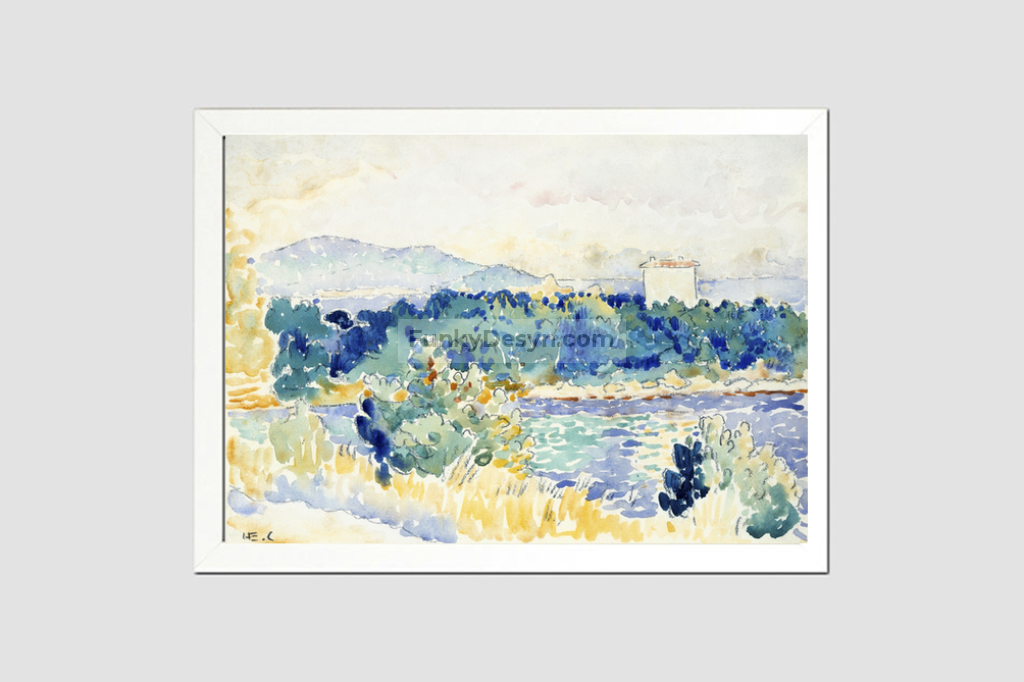 Mediterranean Landscape with a White House (1900–1905) painting  by Henri-Edmond