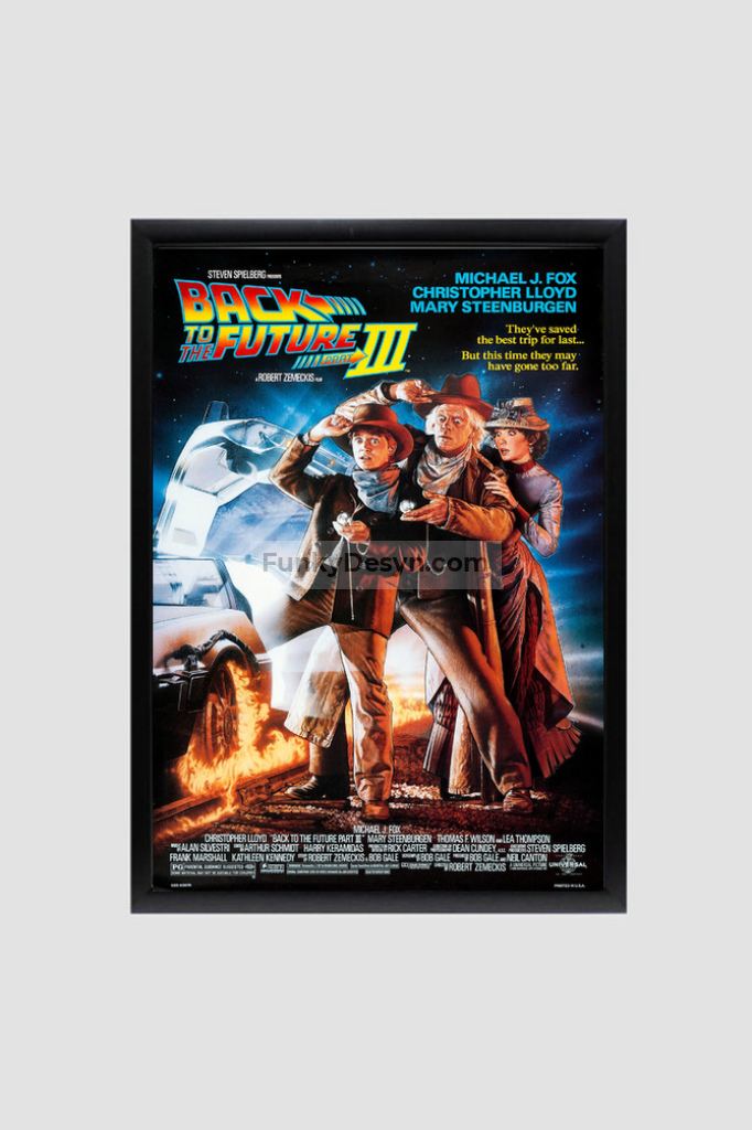 Back To The Future Part 3-1990 8.3X11.7 Inches/ Black Framed Poster Decor