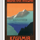 Vintage Kashmir Travel Poster 11.7X16.54 Inches/ White Framed Decor