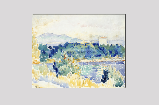 Mediterranean Landscape with a White House (1900–1905) painting  by Henri-Edmond
