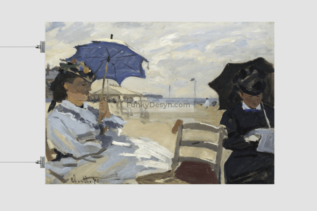 Claude Monets The Beach At Trouville (1870) 11.7X16.54 Inches/ Rolled Poster