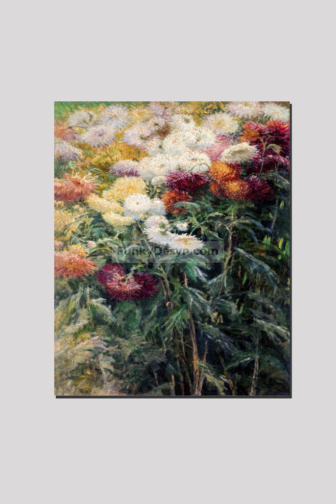Chrysanthemums in the Garden at Petit–Gennevilliers (1893) painting  by Gustave Caillebotte.