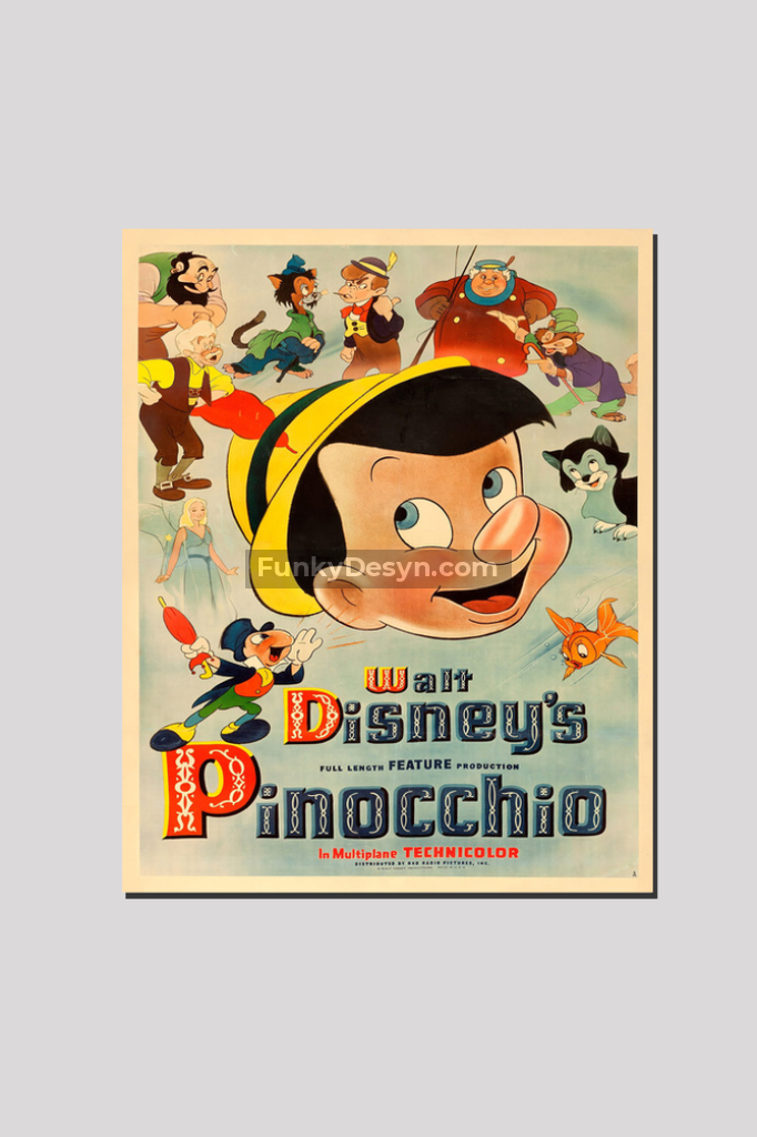 Pinocchio -1940 16X20 Inches/ Wrapped Canvas Decor
