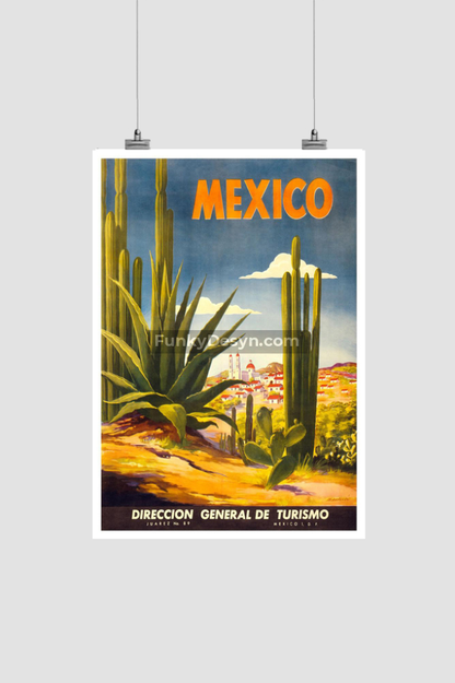 Direccion General De Turismo - Mexico Vintage Travel Poster 8.3X11.7 Inches/ Rolled Decor