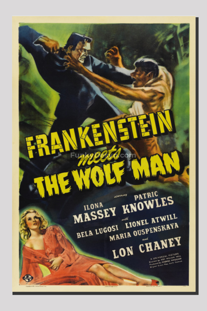 Frankenstein Meets The Wolf Man -1943 20X30 Inches/ Wrapped Canvas Decor