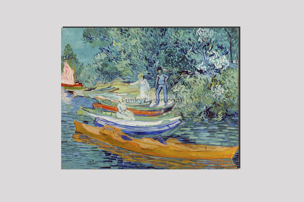 Vincent Van Goghs Bank Of The Oise At Auvers (1890) Famous Painting 16X20 Inches/ Wrapped Canvas