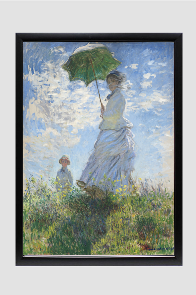 Claude Monet's Madame Monet and Her Son (1875), woman with a Parasol.