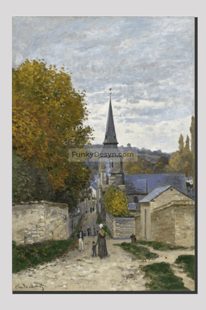 Monets Street In Sainte-Adresse (1867) 20X30 Inches/ Wrapped Canvas