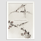 Three Birds Perched on Branches, One with Blossoms by Katsushika Hokusai