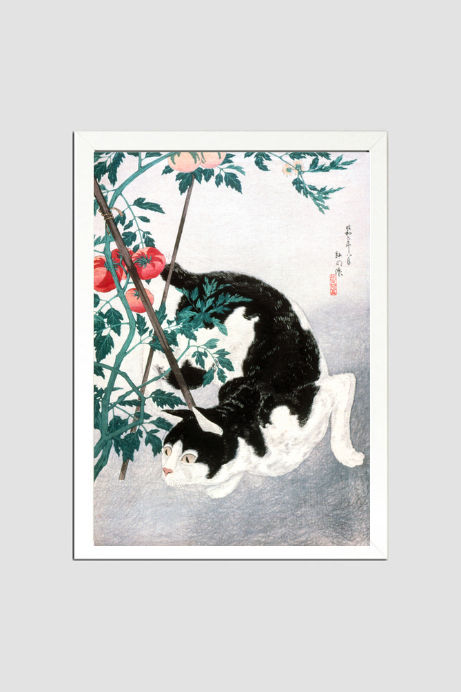 Cat with Tomato Plant (1931) by Hiroaki Takahashi (1871–1945)