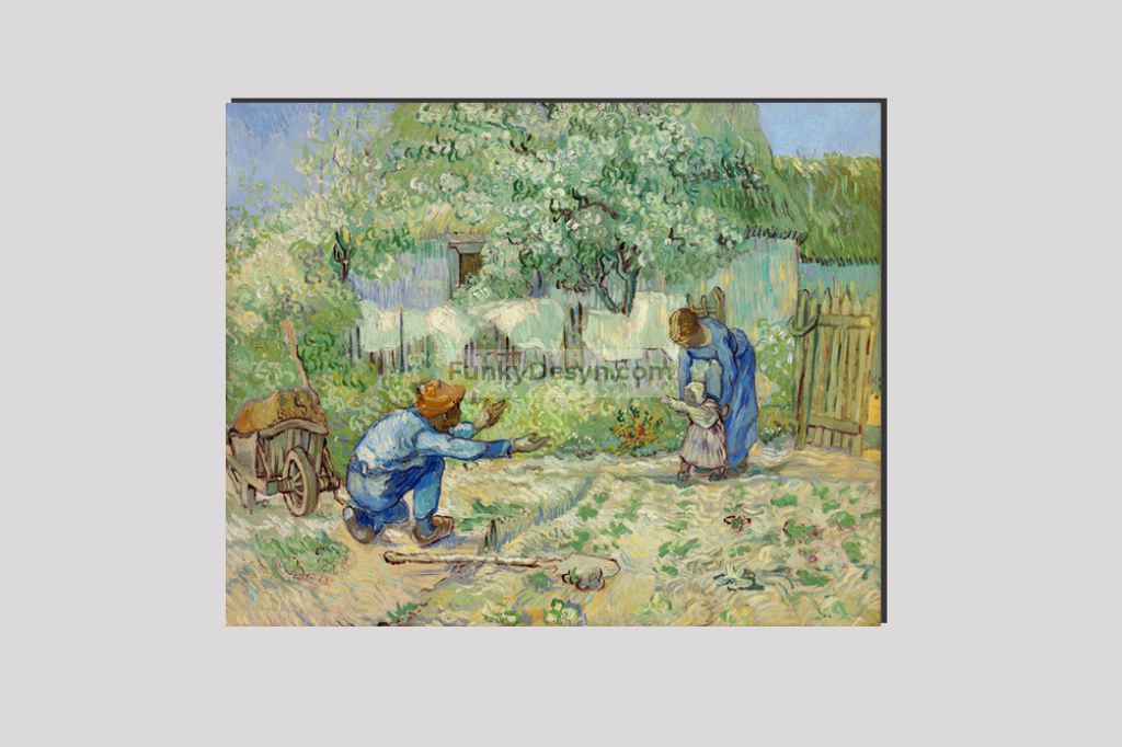 First Steps After Millet (1890) By Vincent Van Gogh. 16X20 Inches/ Wrapped Canvas