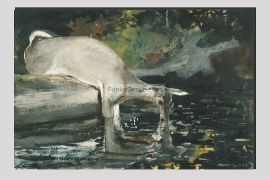 Deer Drinking (1892) by Winslow Homer