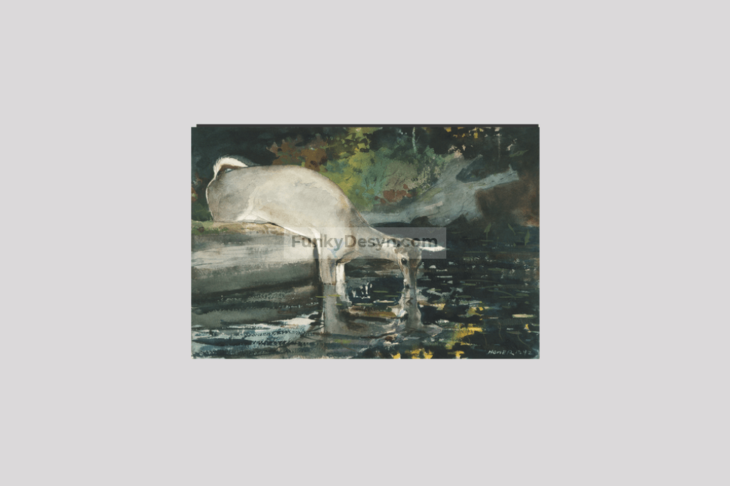 Deer Drinking (1892) by Winslow Homer