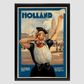 Holland Tourism Vintage Poster 8.3X11.7 Inches/ Black Framed Decor