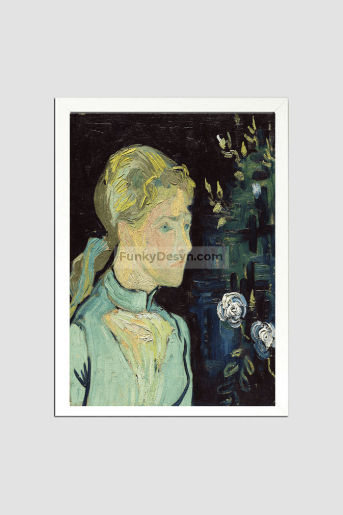 Adeline Ravoux (1890) By Vincent Van Gogh 8.3X11.7 Inches/ White Framed Poster