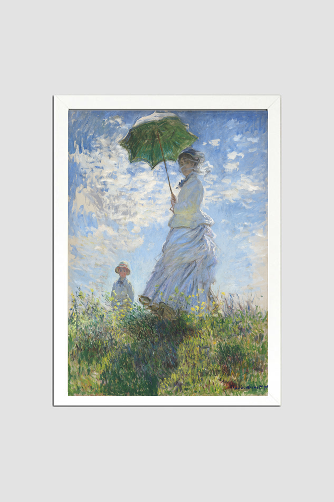 Claude Monet's Madame Monet and Her Son (1875), woman with a Parasol.