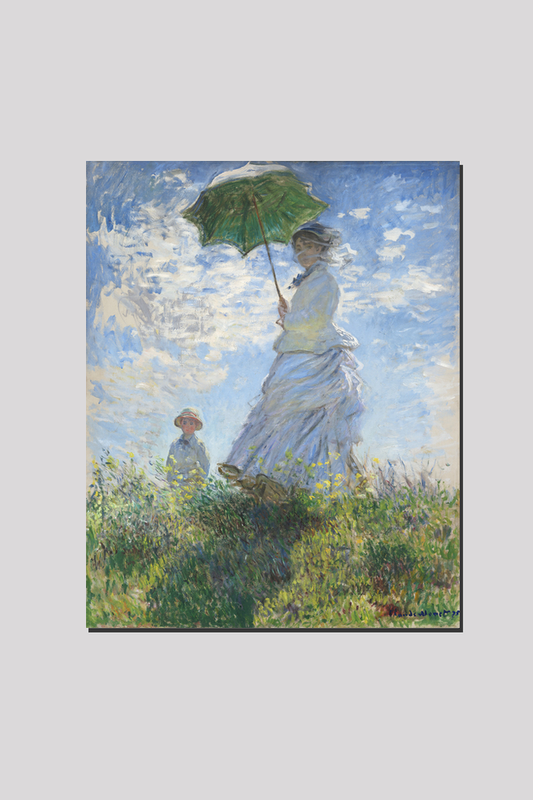 Claude Monet's Madame Monet and Her Son (1875), woman with a Parasol.