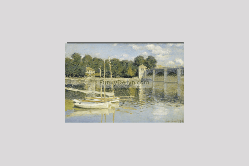 Monets The Argenteuil Bridge (1874) 8X12 Inches/ Wrapped Canvas