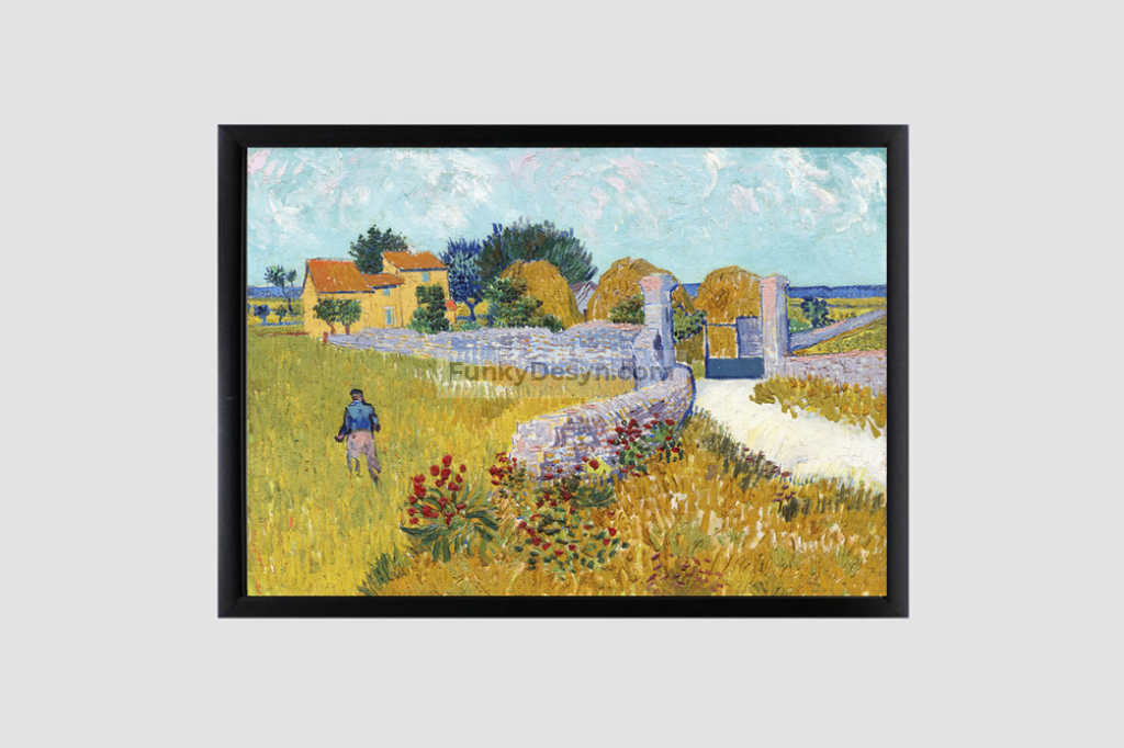 Farmhouse In Provence (1888) By Vincent Van Gogh. 8.3X11.7 Inches/ Black Framed Poster