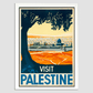 Visit Palestine Vintage Poster 8.3X11.7 Inches/ White Framed Decor
