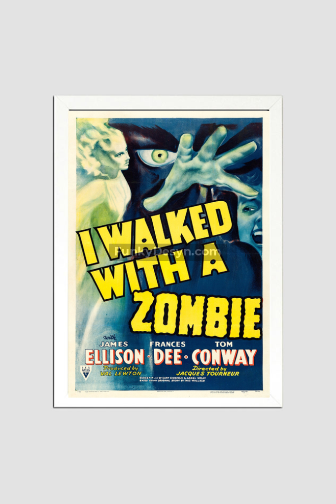 I Walked With A Zombie -1943 8.3X11.7 Inches/ White Framed Poster Decor