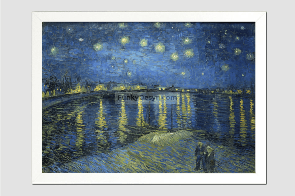 Vincent Van Goghs Starry Night Over The Rhone (1888) Famous Landscape Painting 11.7X16.54 Inches/