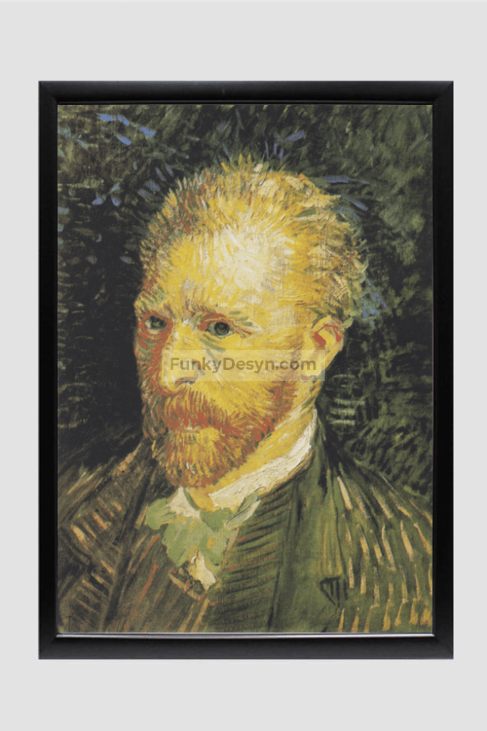 Vincent Van Goghs Self-Portrait (1887) Famous Painting 11.7X16.54 Inches/ Black Framed Poster