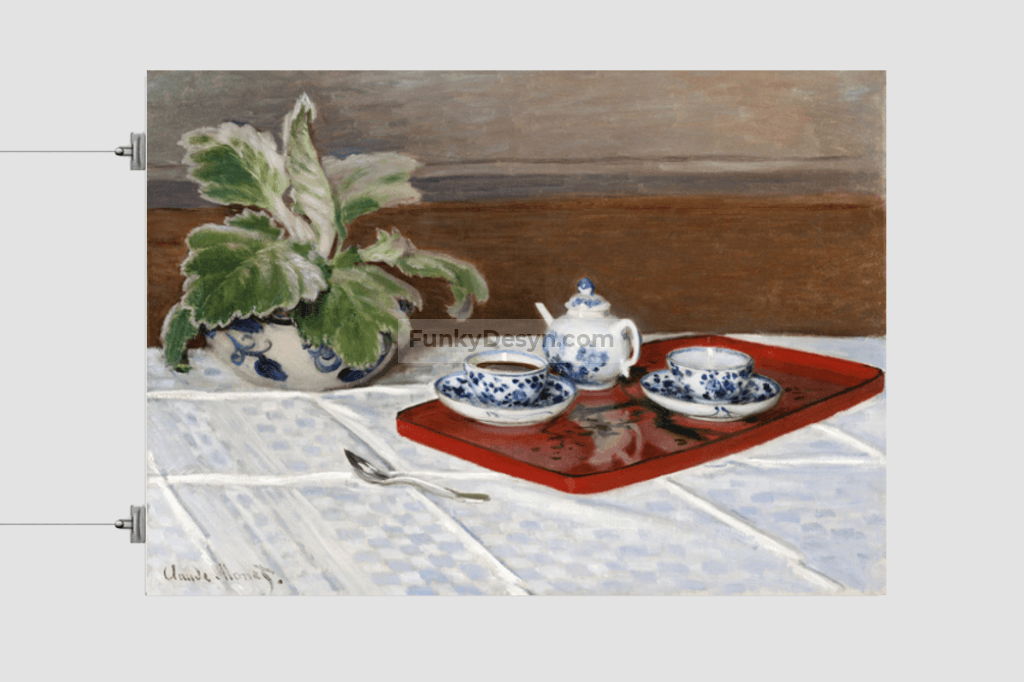 Claude Monets Still Life Tea Service (1872) 11.7X16.54 Inches/ Rolled Poster
