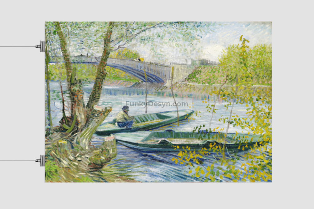 Fishing In Spring The Pont De Clichy (Asnières) (1887) By Vincent Van 11.7X16.54 Inches/ Rolled